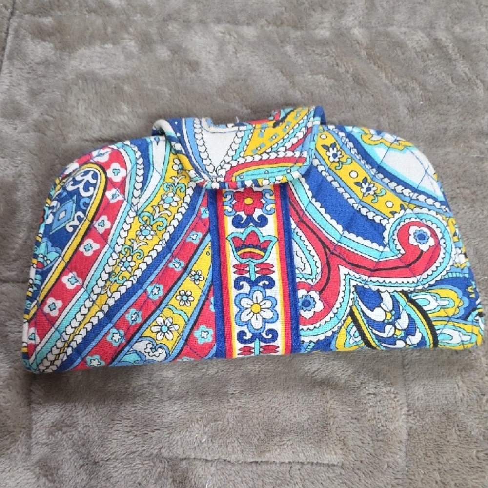 Vera Bradley Marina Paisley Double Sided Kiss Lock Wallet Card‎ Slots EUC